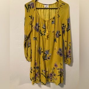 Mustard Floral Dress